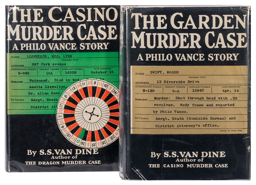  VAN DINE, S.S. (1888–1939). A pair of first editions, inclu...