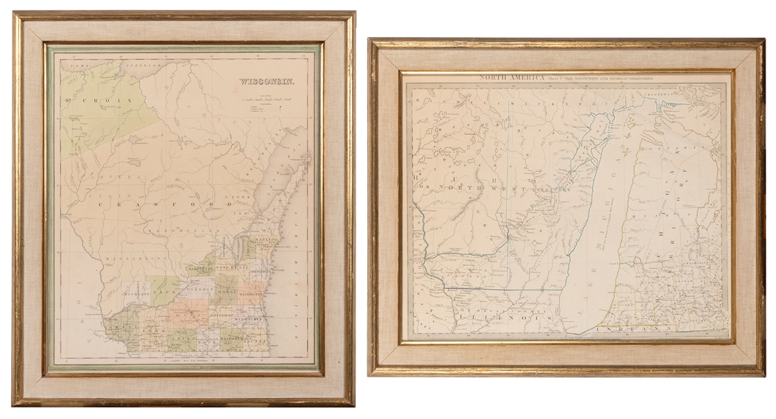  [GREAT LAKES REGION]. A pair of engraved maps, including: T...