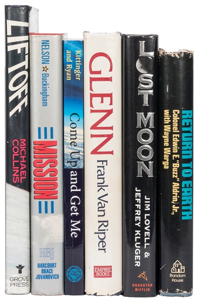  [ASTRONAUTS]. A group of 6 signed titles, including: ALDRIN...