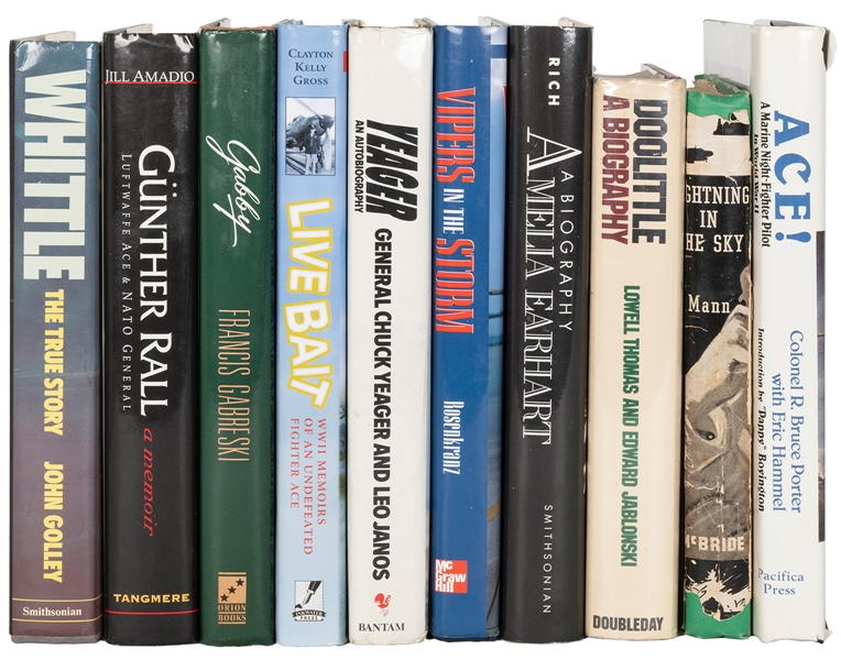  [AVIATION]. A group of 10 signed titles, including: THOMAS,...