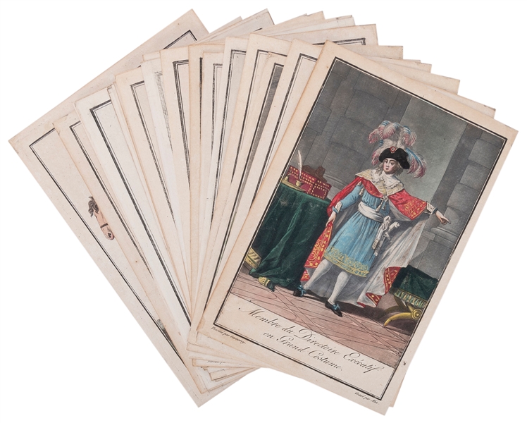  [COSTUME]. A group of 24 hand–colored aquatints from Jean F...