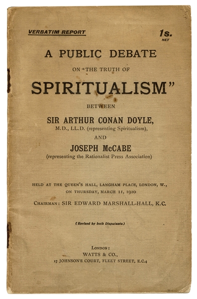  [DOYLE, Arthur Conan and Joseph McCABE]. A Public Debate on...