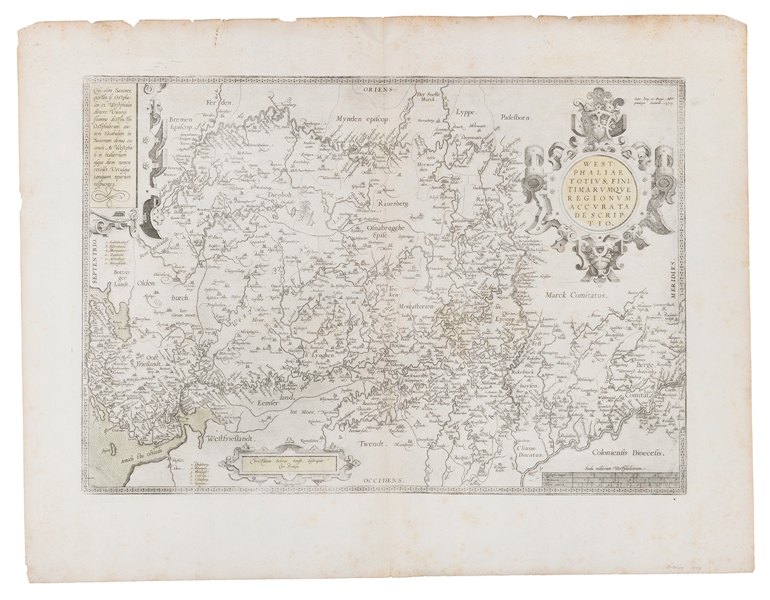  [MAP]. ORTELIUS, Abraham (1527–1598). Westphaliae Totius, F...