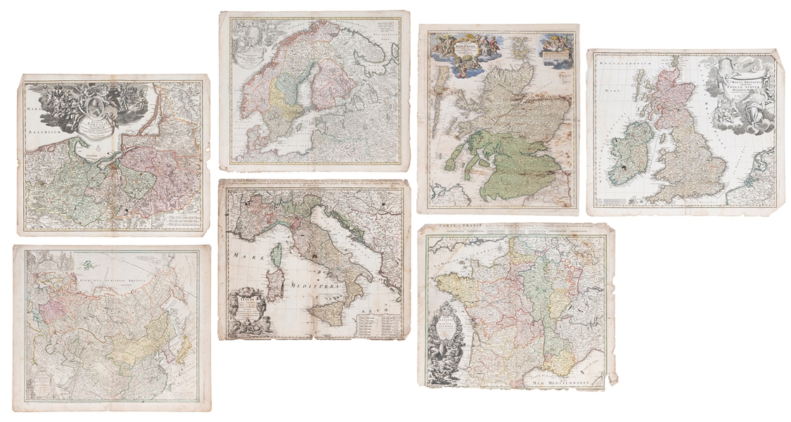  [MAPS]. HOMANN, Johann Baptist (1664–1724). A group of 18 m...