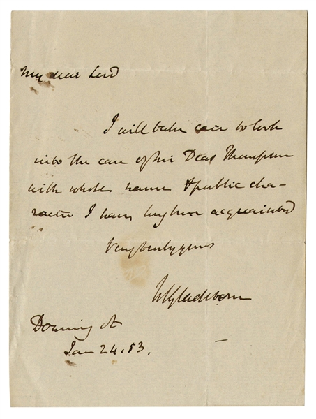  GLADSTONE, William Ewart (1809-1898). Autograph letter sign...