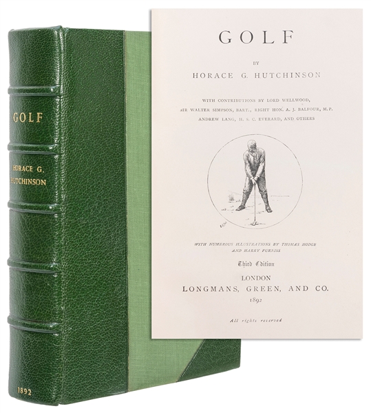  [GOLF]. HUTCHINSON, Horace G. (1859–1932). Golf. London: Lo...