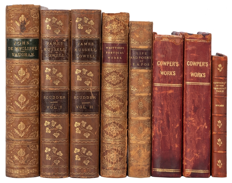  [LITERATURE – BINDINGS]. A group of 8 volumes, including: V...