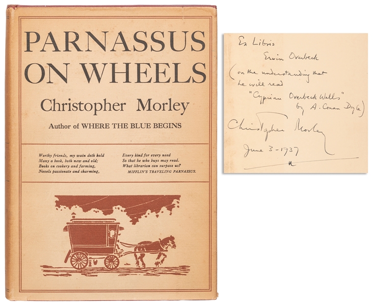  MORLEY, Christopher (1890–1957). Parnassus on Wheels. Garde...