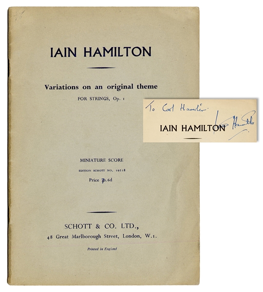  [MUSIC]. HAMILTON, Iain (1922–2000). Variations on an origi...