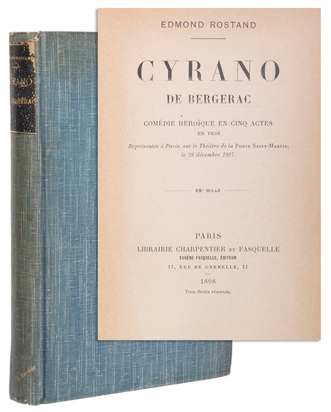  ROSTAND, Edmond (1868–1918). Cyrano de Bergerac. Paris: Lib...