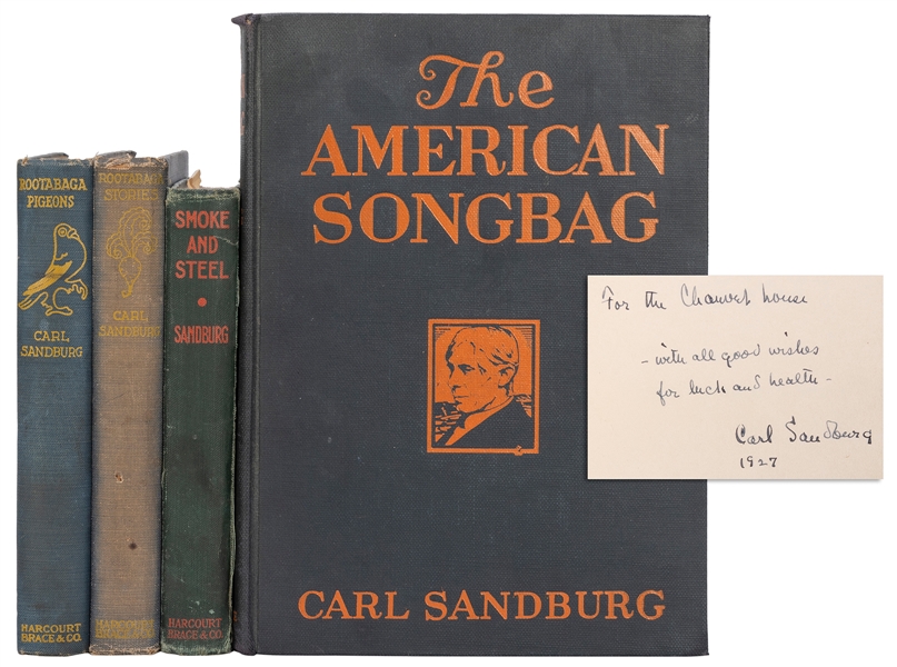  SANDBURG, Carl (1878–1967). A pair of signed volumes, inclu...