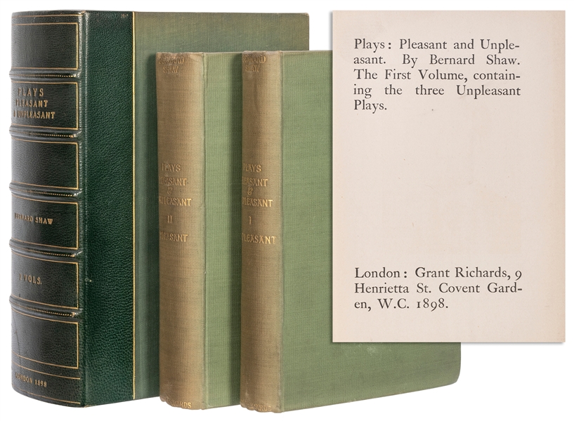  SHAW, George Bernard (1856–1950). Plays: Pleasant and Unple...