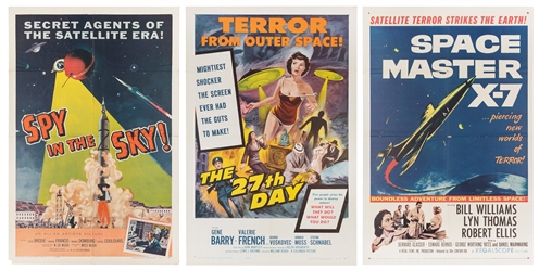  [SCIENCE FICTION]. Three 1950s one-sheet movie posters. Lot...