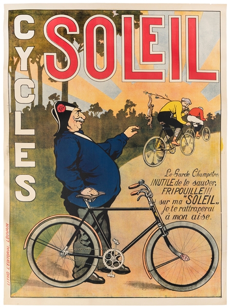  Cycles Soleil. Louvain: Litho L’Editorial, ca. 1890s. Color...