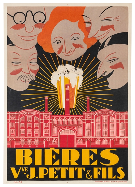  BRODOVITCH, Alexy (1898-1971). Bieres Petit & Fils. Lille: ...