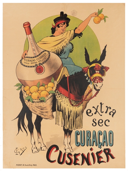  GROS, Ernest. Curacao Cusenier. Paris: Pichot, ca. 1900. A ...