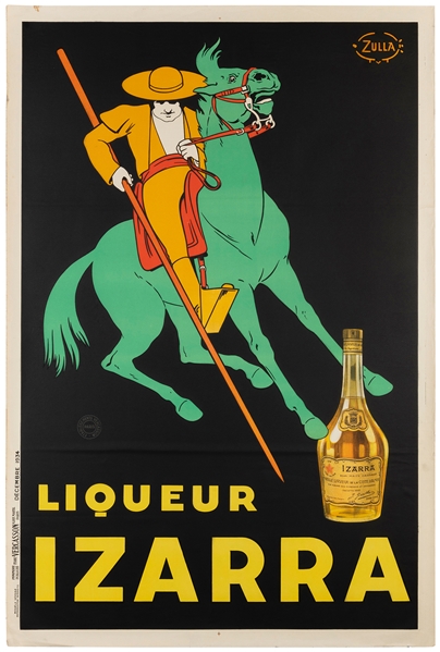  ZULLA. Liqueur Izarra. 1934. Paris: Vercasson. A picador in...