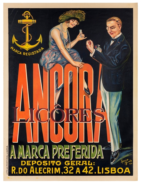  MORAIS, Narciso. Ancora Licores. 1926. Lisboa: Lith. Portug...