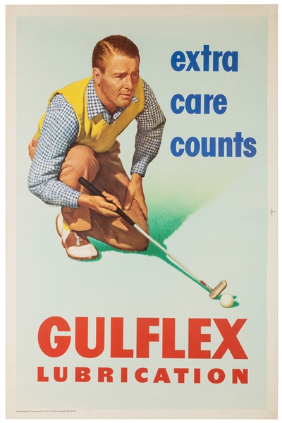  Gulflex Lubrication / Extra Care Counts. Circa 1950s. A golf...