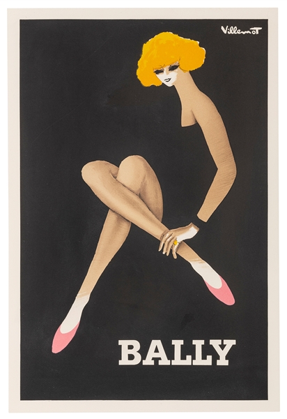  VILLEMOT, Bernard (1911-1989). Bally. 25 ¼ x 16 11/16”. Lin...