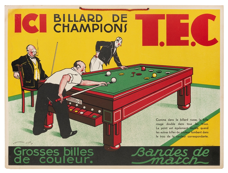  BOUCHERAT, A. Billiards de Champions T.E.C. 1934. Lyon: Ric...