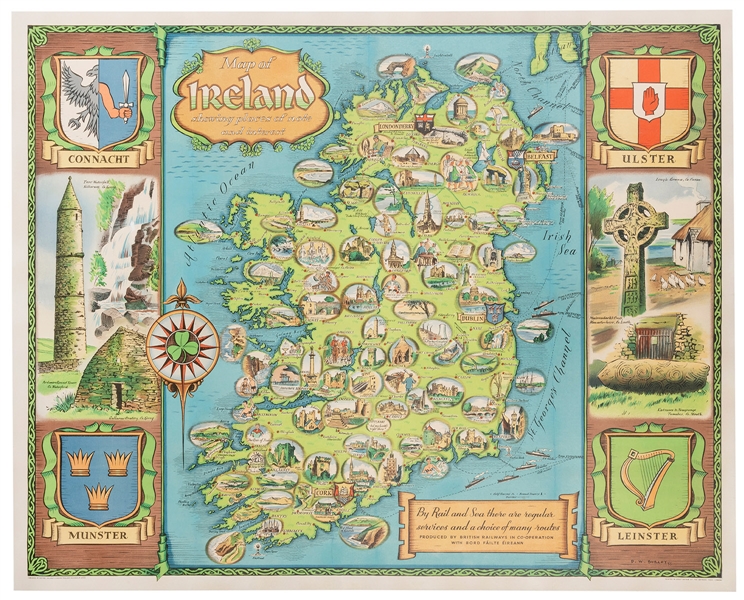  BURLEY, David William (1901-1990). Map of Ireland. 1955. Lo...