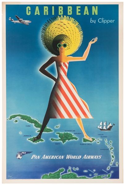  CARLU, Jean (1900-1997). Caribbean by Clipper / Pan America...