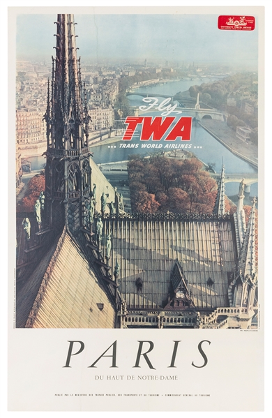  TWA Airlines / Paris. Paris: E. Desfosses, ca. 1960s. Color...