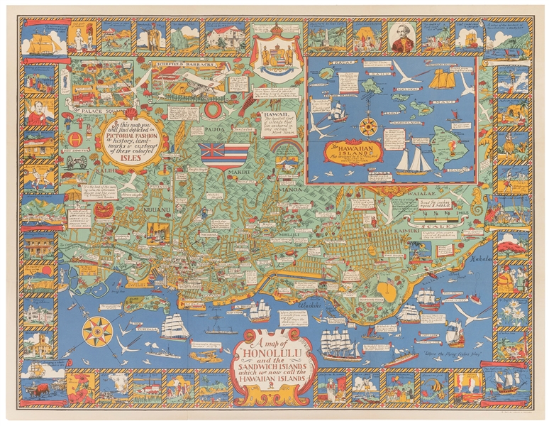  MACLEOD, Alexander Samuel (1888-1956). A Map of Honolulu an...