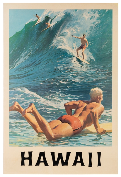  [ALLEN, Charles]. Hawaii. Circa 1960s.  Travel poster depic...