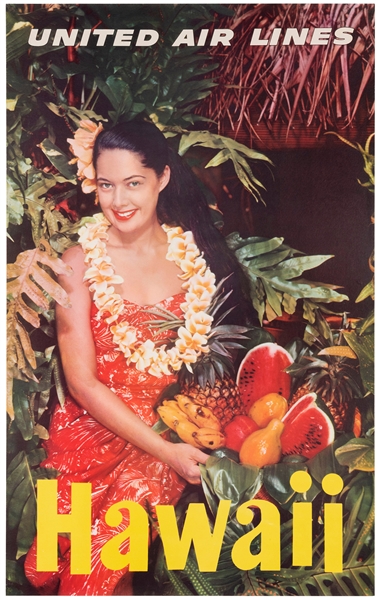  United Airlines / Hawaii. Circa 1960s. A smiling young Hawa...