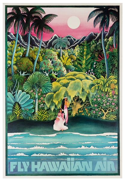  FREYA TANZ/CLARENCE LEE DESIGN. Fly Hawaiian Air. Circa 197...