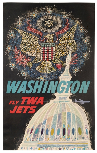  KLEIN, David (1918-2005). Washington / Fly TWA Jets. 1960s....