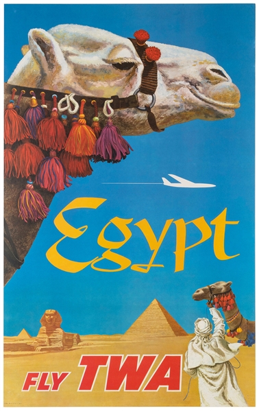  KLEIN, David (American, 1918-2005). Egypt / Fly TWA. 1960s....