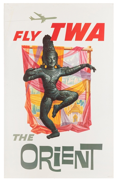  KLEIN, David (1918-2005). Fly TWA / The Orient. 1960s. Offs...