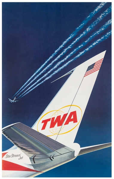  TWA / Star Stream Jet. Circa 1960. Offset lithograph poster...