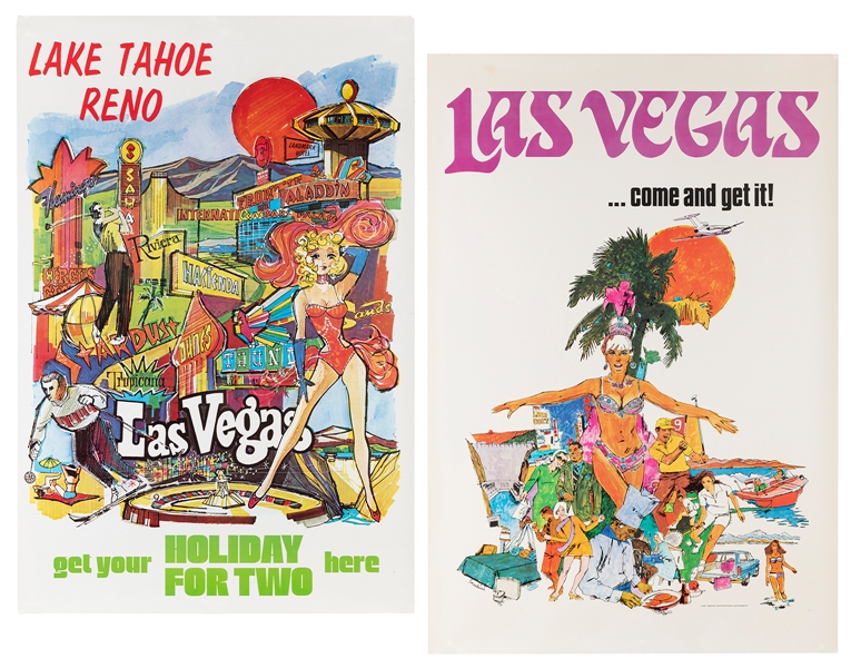  [LAS VEGAS/NEVADA]. Pair of tourism posters. Circa 1970s. I...