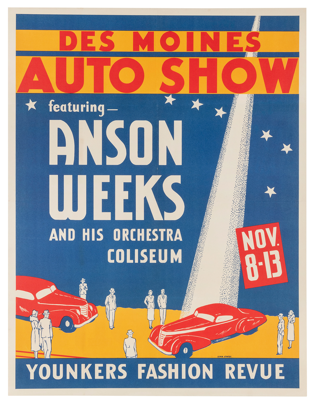 Lot Detail STACEY, Lynn. Des Moines Auto Show featuring Anson Weeks. C...