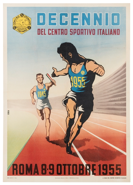  Decennio Del Centro Sportivo Italiano. 1955. Rome: Crea-A.B...