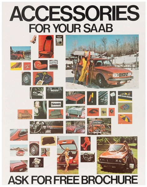  Accessories for Your Saab. Circa 1980s. Showroom poster adv...