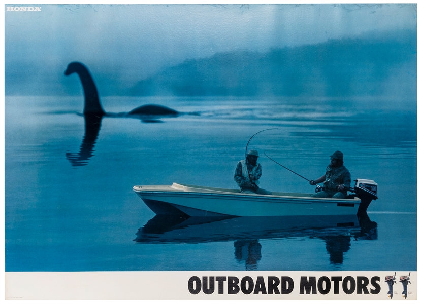  Honda Outboard Motors. Japan, ca. 1975. Fishermen in a boat...