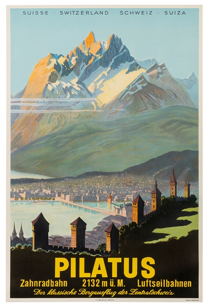  BETSCHMANN, Otto (1884-1959). Pilatus / Switzerland. Zurich: J.C. Muller, 1950s. Color li...