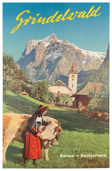  SCHUDEL, Ernst Henri. Grindelwald / Switzerland. A young wo...