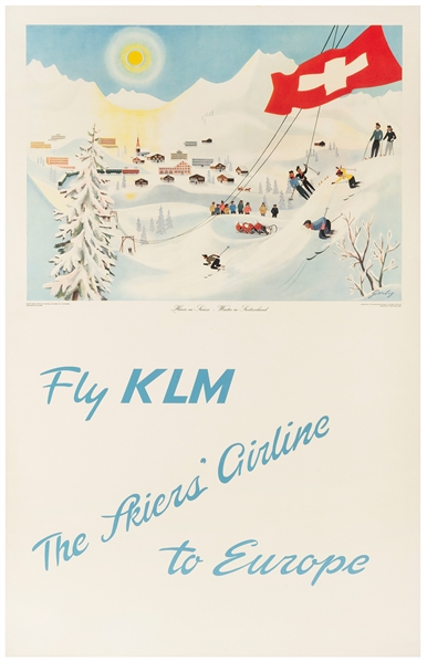  GERBIG, Richard. Fly KLM / The Skier’s Airline to Europe. [...