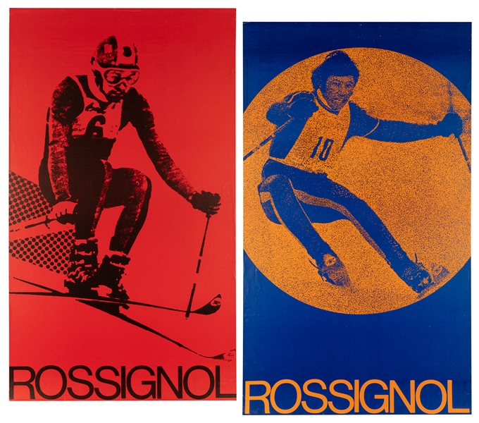  DARDELET, Francois. Rossignol. Two ski advertising posters....