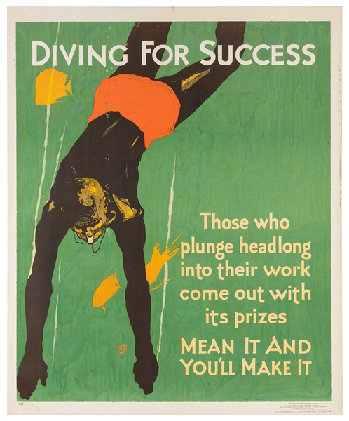  ELMES, Willard Frederic (1900-1956). Diving for Success / M...