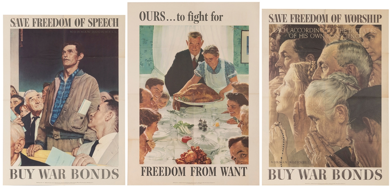  ROCKWELL, Norman (1894-1978). [Four Freedoms]. 1943. Washin...