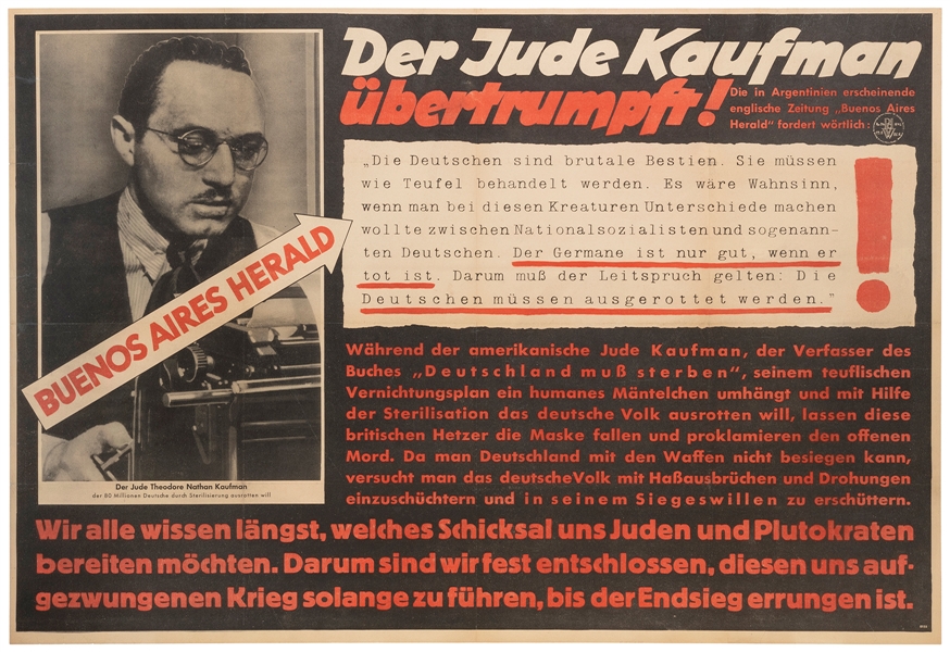  [HOLOCAUST]. Der Jude Kaufman ubertrumpft! [Munich], 1942. ...