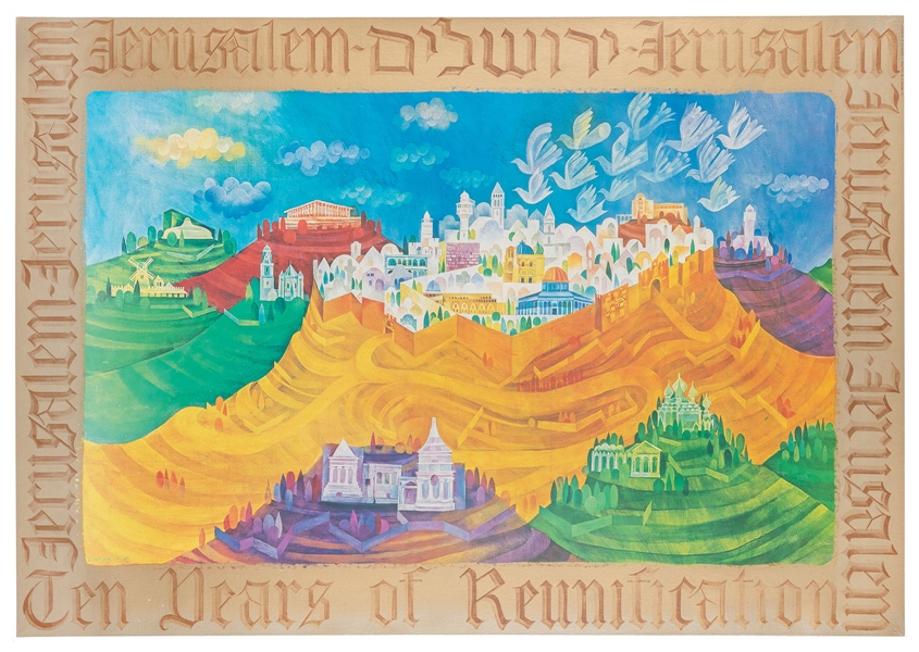  WEISHOFF, Eliezer (b. 1938). Jerusalem / Ten Years of Reuni...