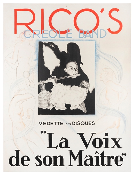  Rico’s Creole Band. [France], ca. 1930s. Large poster for R...